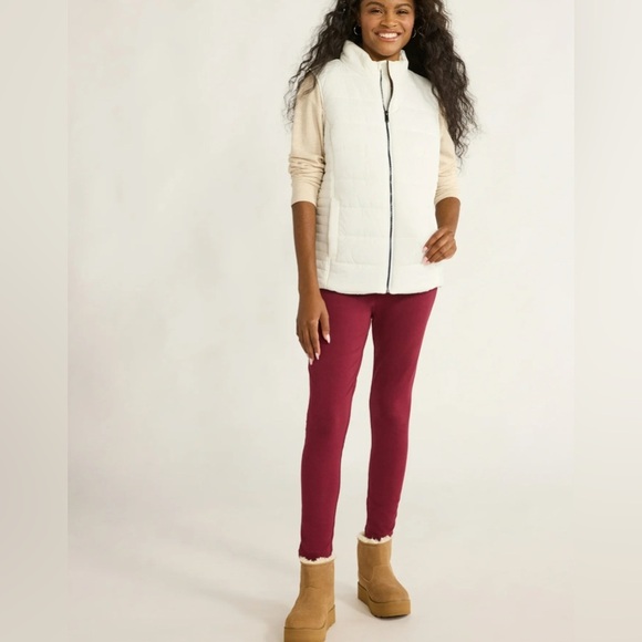 Tan Suede Platform Ankle Boots Time and Tru Women's Genuine Suede Platform Cozy - Picture 2 of 3